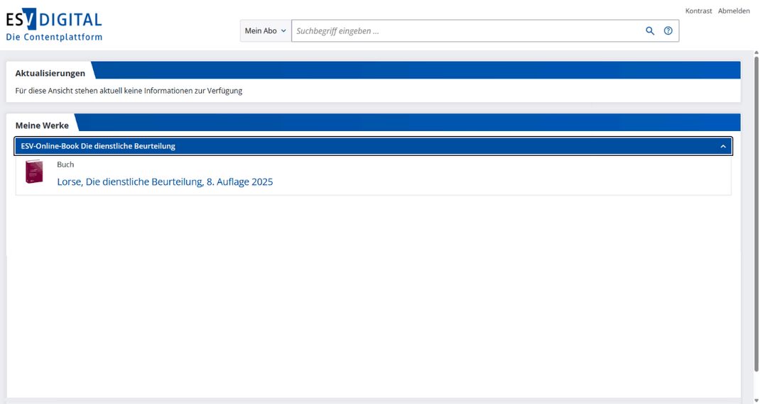Screenshot von ESV-Digital