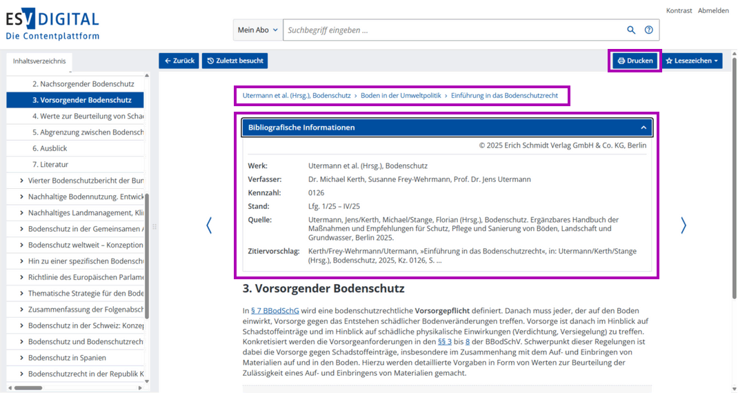 Screenshot von ESV-Digital