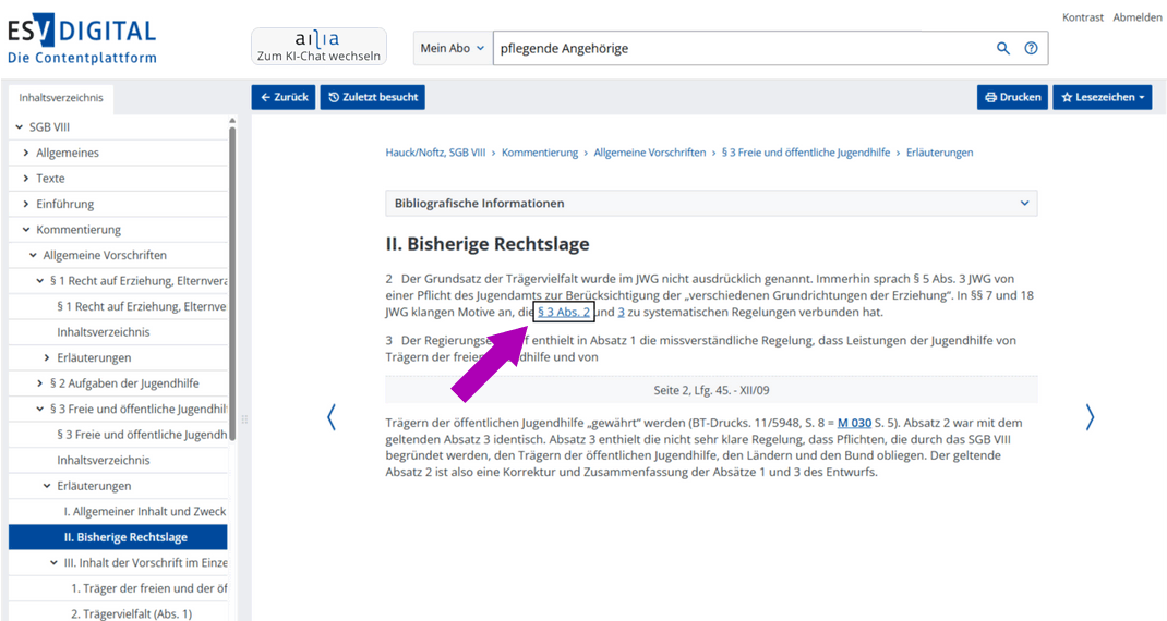 Screenshot von ESV-Digital