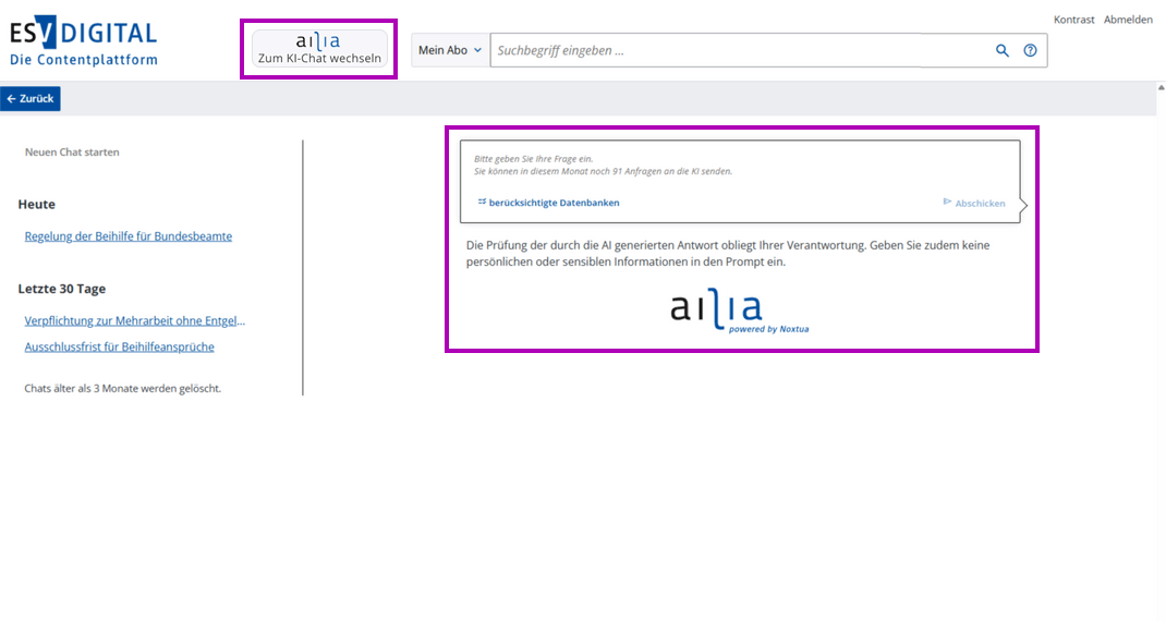Screenshot von ESV-Digital