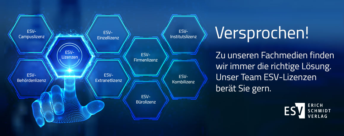 Versprochen! Zu unseren Fachmedien finden wir immer die richtige Lösung. Unser Team ESV-Lizenzen berät Sie gern.